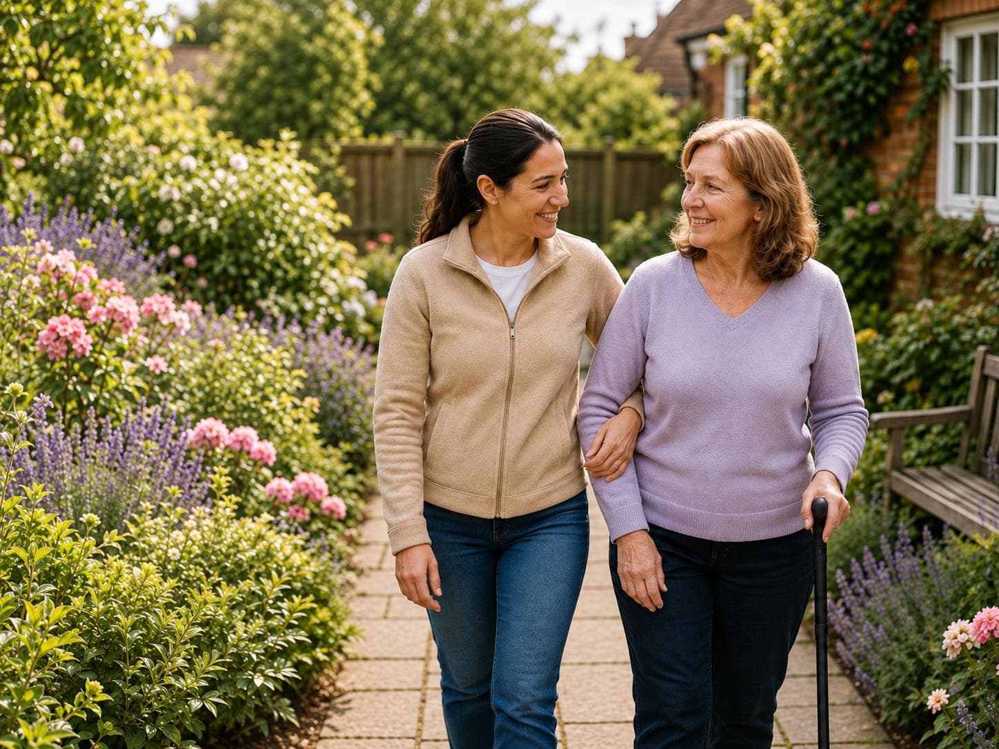 Older person returning home from hospital with support from a live-in carer