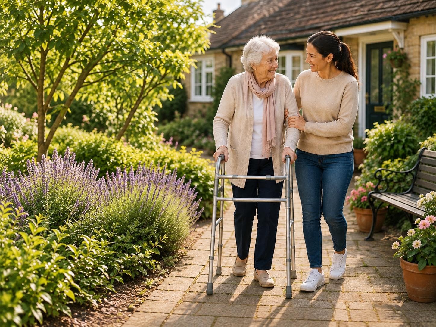 Family arranging urgent live-in care for an older relative at home