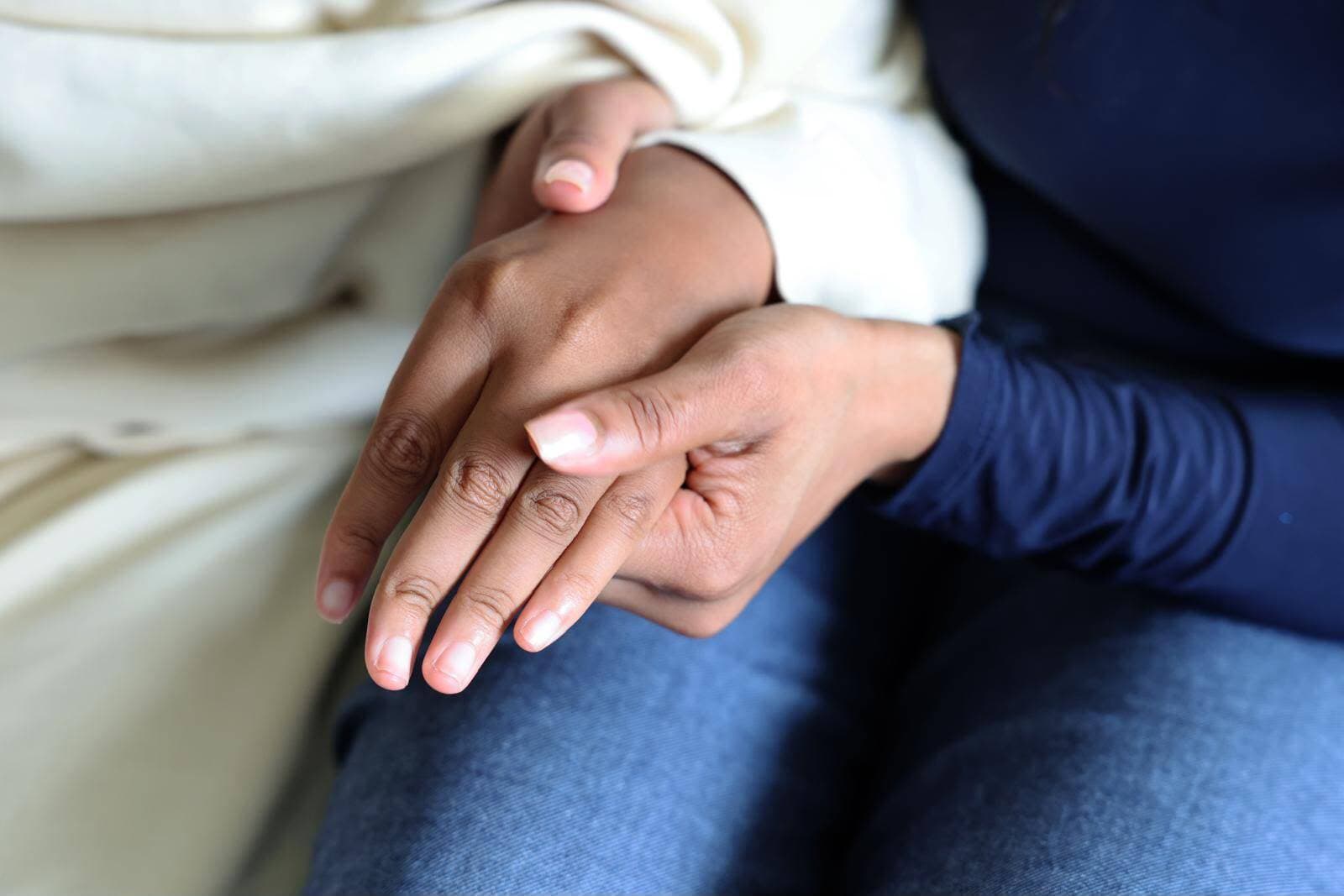 Holding hands close up