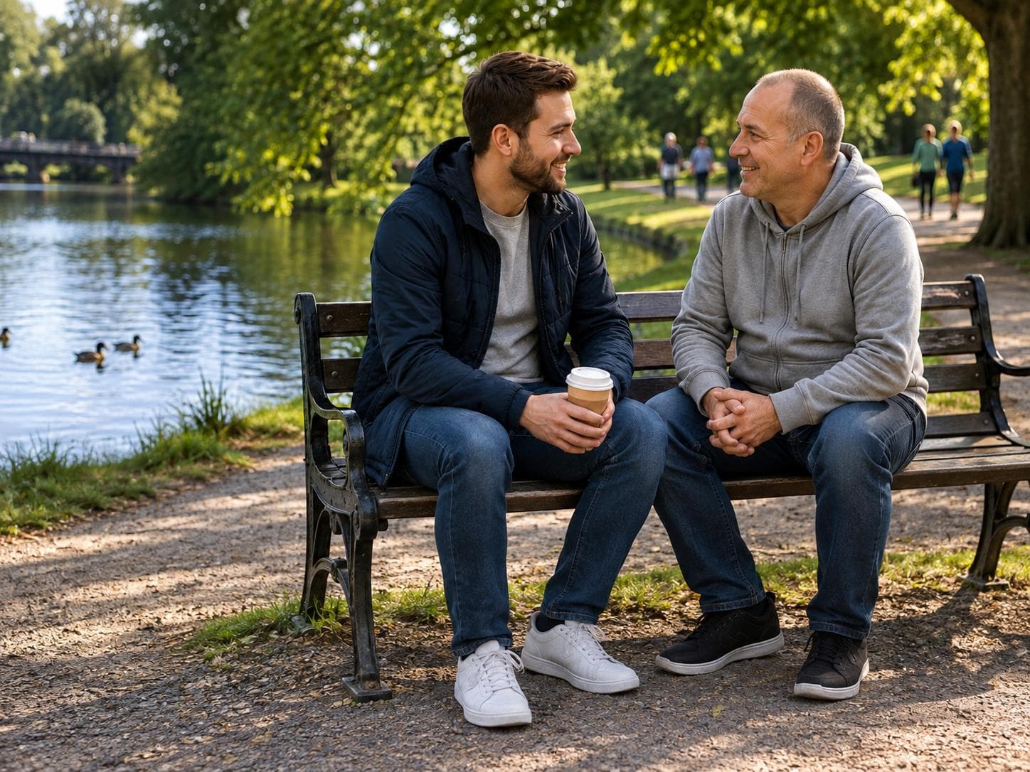 Older person and carer with dementia support at home